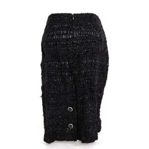 100% Auth CHANEL Black Skirt Tweed RUNWAY Classic skirt. Sz 38